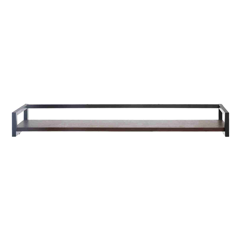 Geometric square metal floating wall shelf set for modern home decor