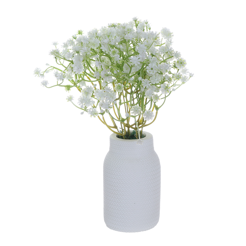 Artificial Gypsophila with Plaster Vase