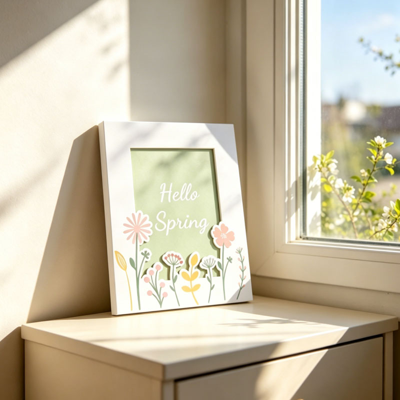 White printed photo frame