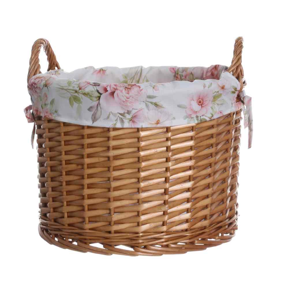 Printed fabric storage basket
