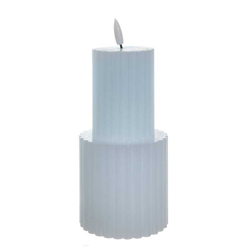LED blue pillar candle