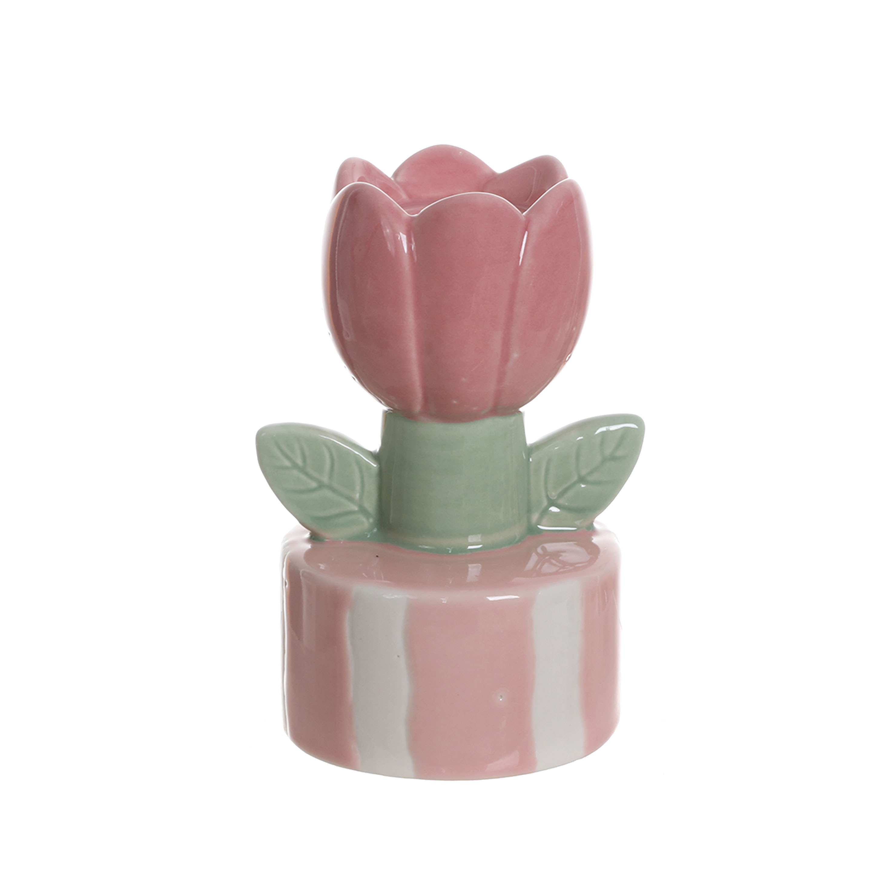 Red Floral Ceramic Candle Holder