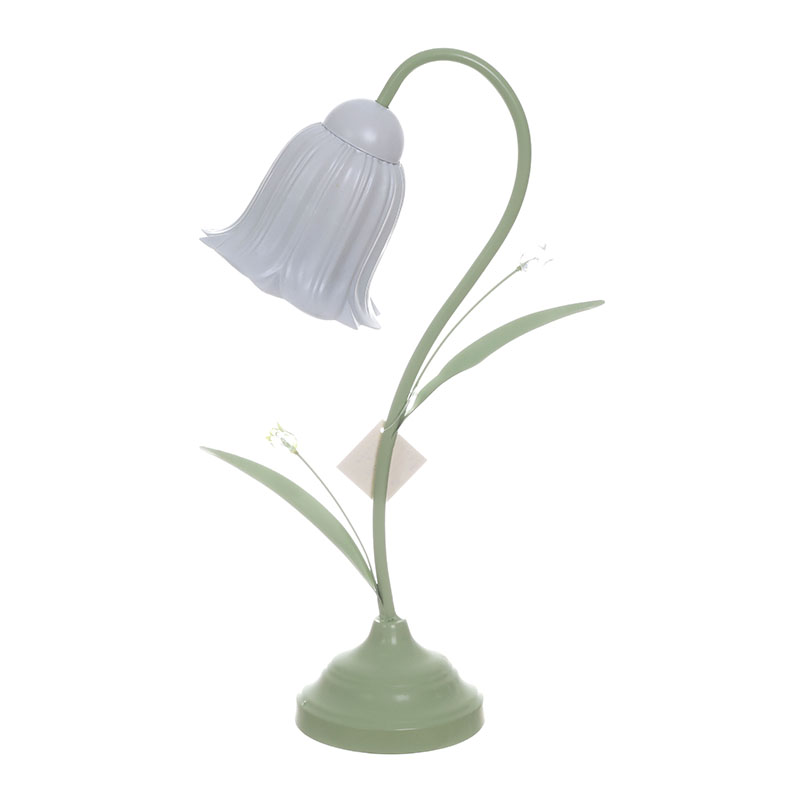 Vintage Lily Flower Glass Desk Lamp