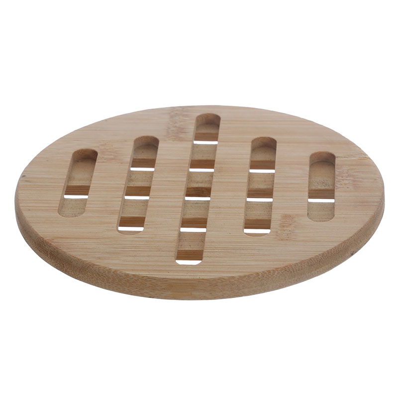 Round Hollowed Wooden Trivet