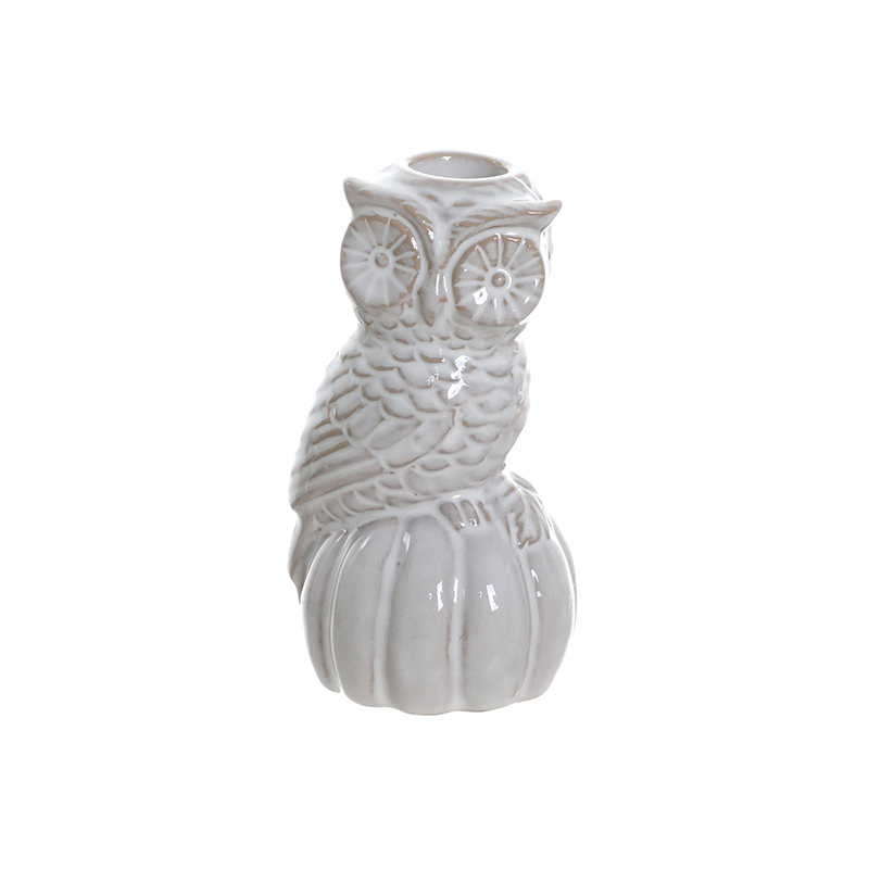 Ceramic Christmas Owl Candle Holder