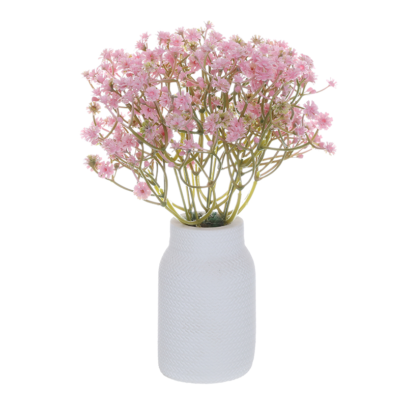 Artificial Gypsophila with Plaster Vase