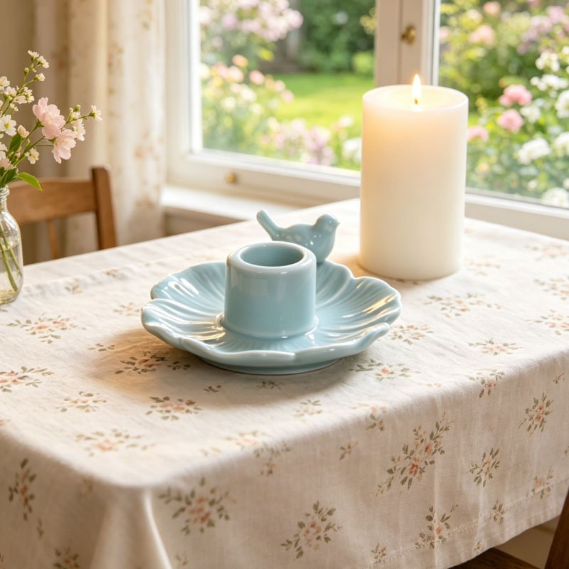 Blue Ceramic Candle Holder