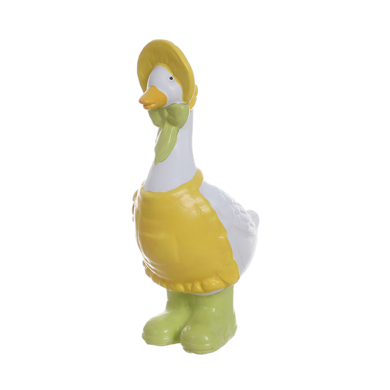 Resin Duck Figurine with Hat and Rain Boots