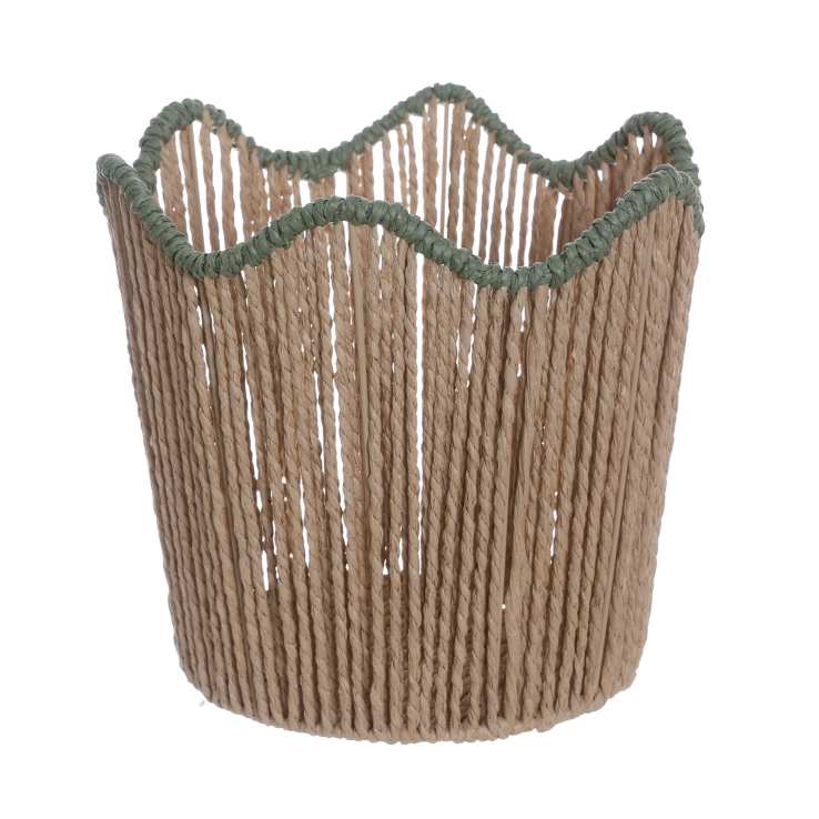 Green wave-shaped storage basket