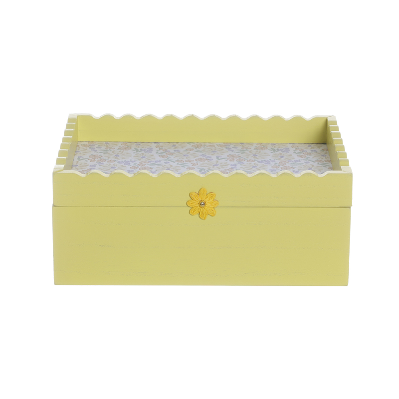 Pink wooden jewelry box