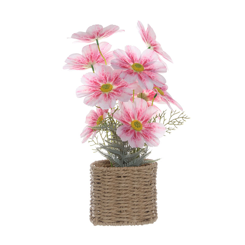 Cosmos Woven Artificial Flower Potted Plant