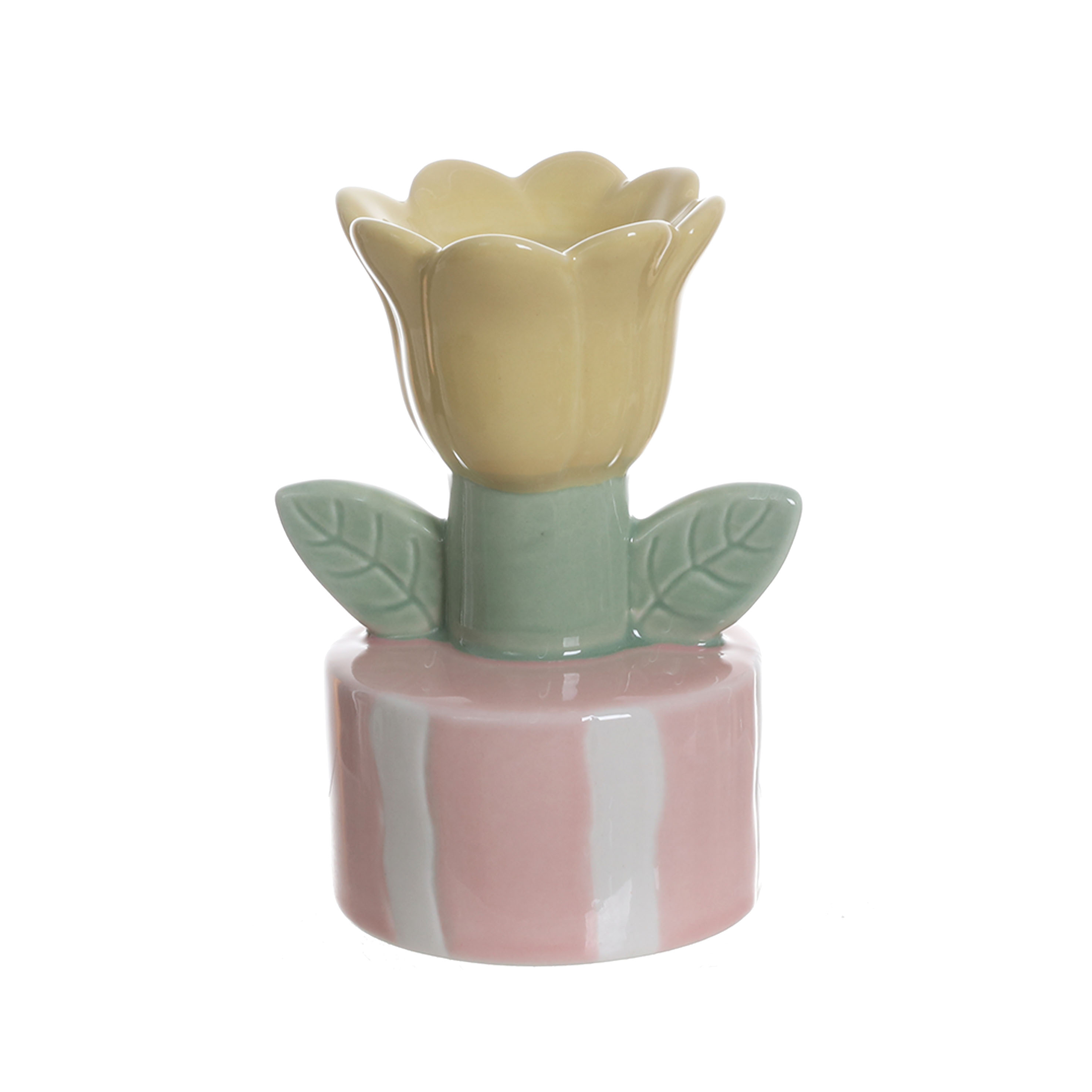 Red Floral Ceramic Candle Holder