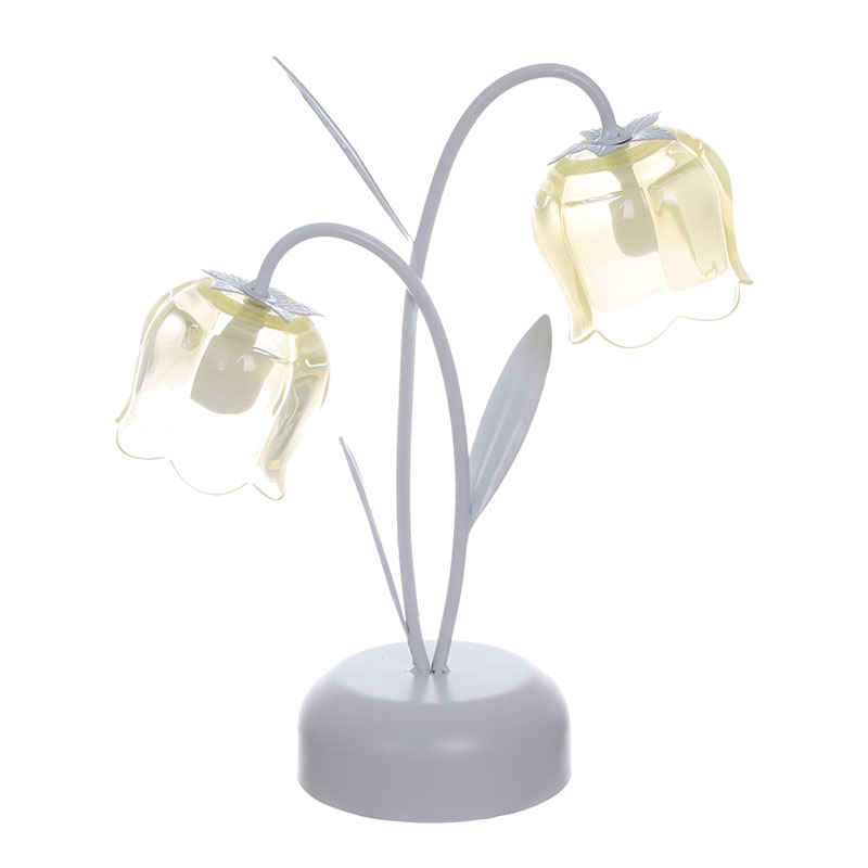 Vintage Style Floral Glass Desk Lamp
