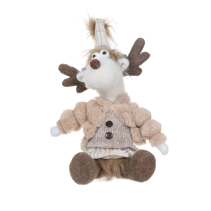 Fabric Christmas Reindeer Doll Ornament