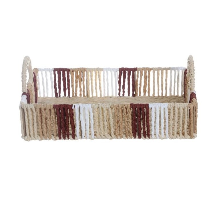 Rectangular 4-color paper rope tray
