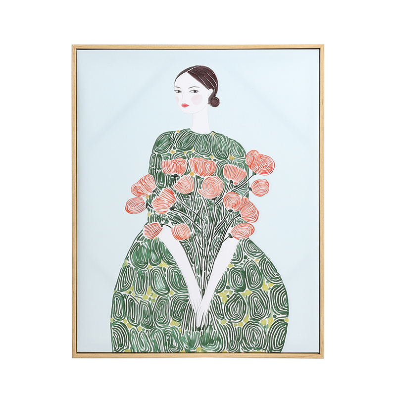Eclectic young girl-themed floral  wall deco