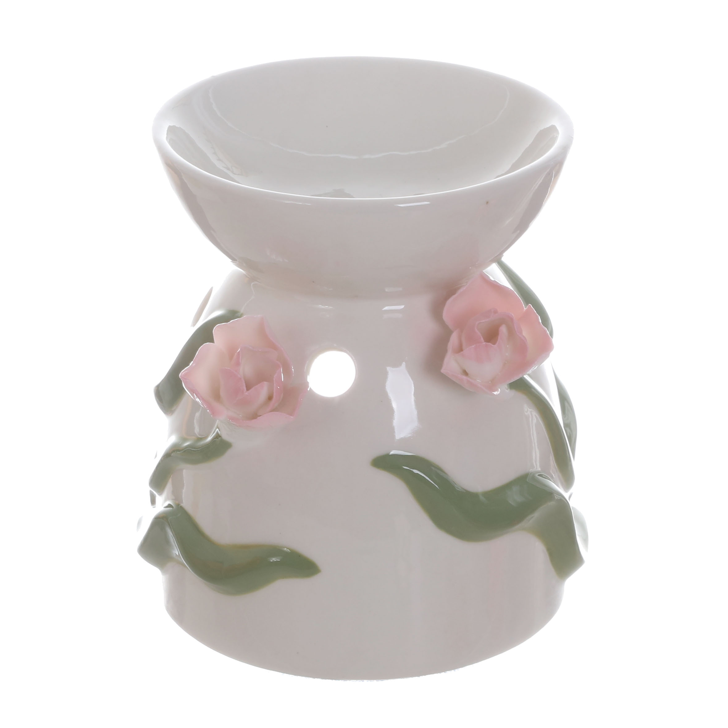 Pink Floral Ceramic Candle Holder