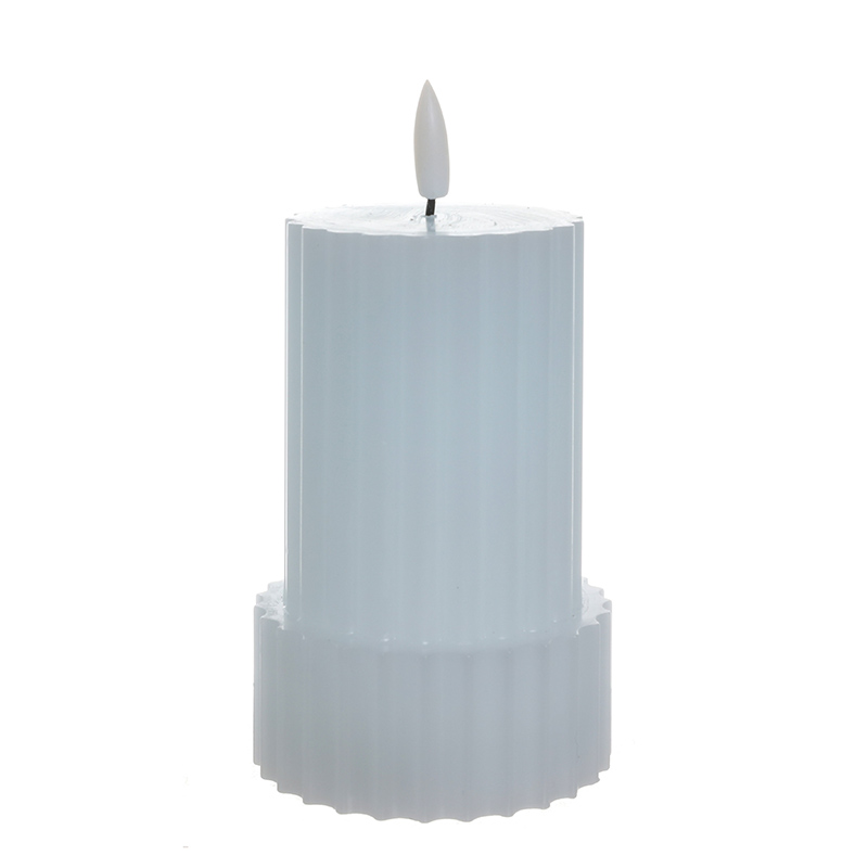 LED blue pillar candle