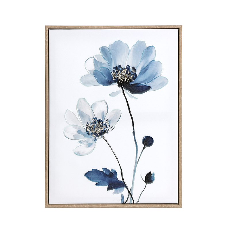 Blue floral theme wall deco
