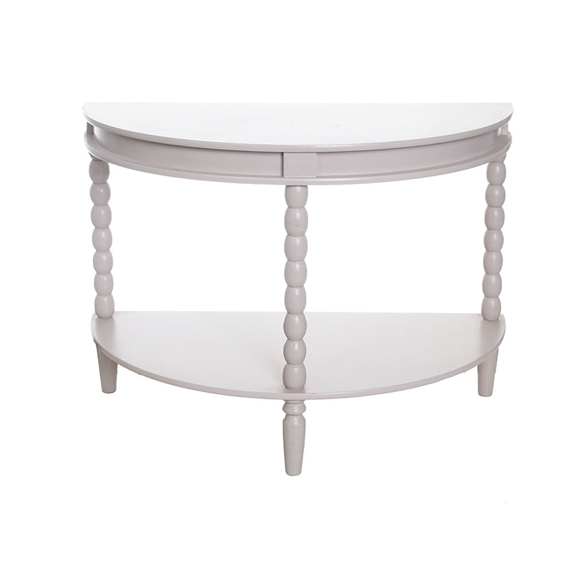 Half-round beige side table