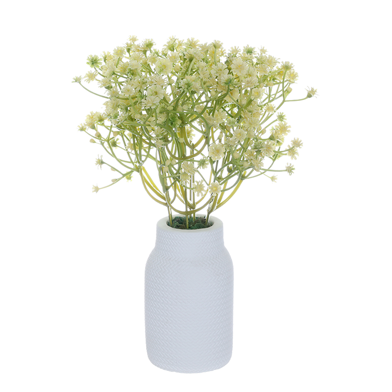 Artificial Gypsophila with Plaster Vase