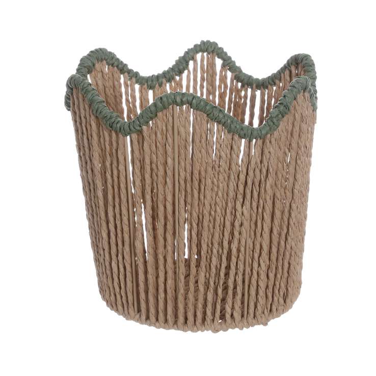 Green wave-shaped storage basket