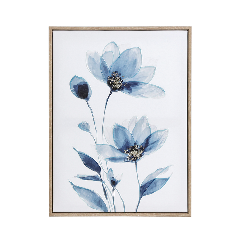 Blue floral theme wall deco