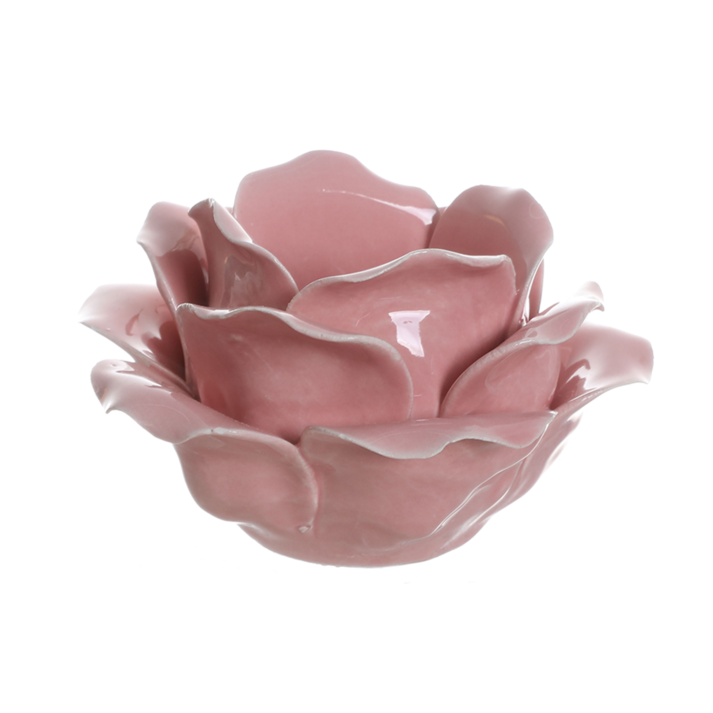 Pink Floral Ceramic Candle Holder