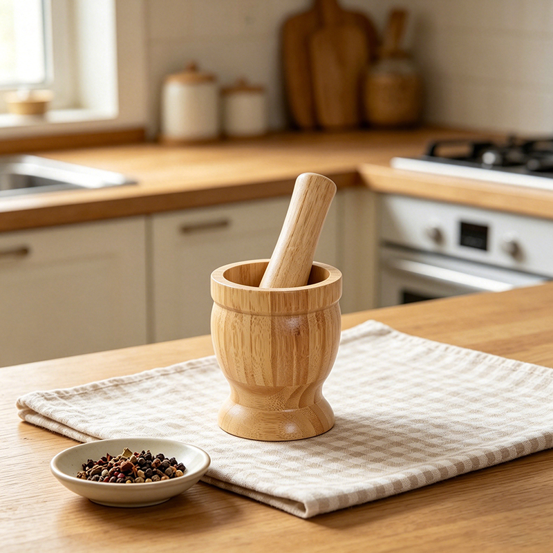 Natural Bamboo Mortar and Pestle Set