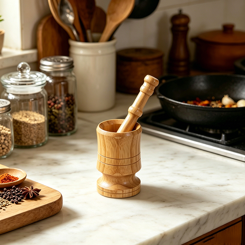 Wooden Mortar and Pestle Set
