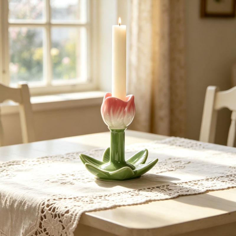Floral Ceramic Candle Holder