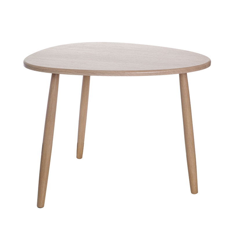 Shallow light brown irregular-shaped side table