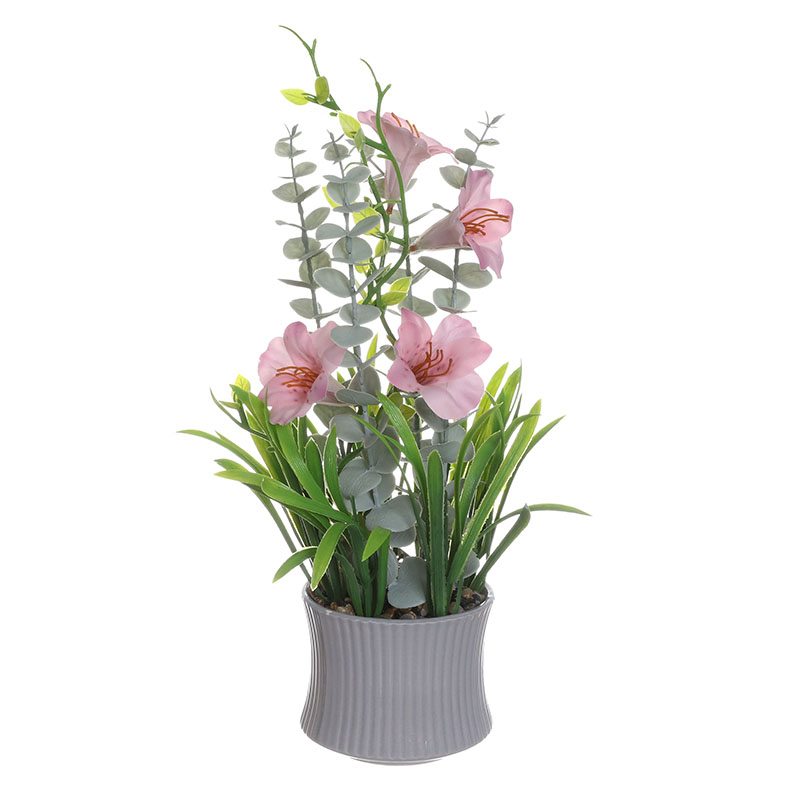 Artificial Eucalyptus & Grass Plant with Ceramic Pot