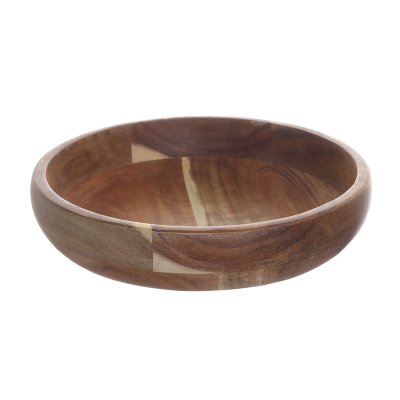 Handcrafted Dark Wood Salad Bowl