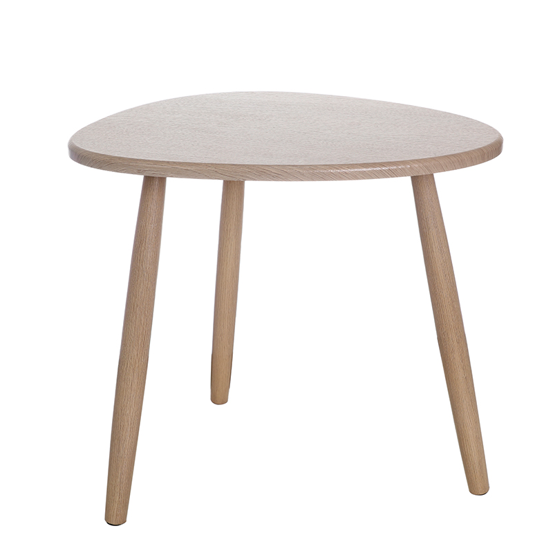 Round wooden tripod side table