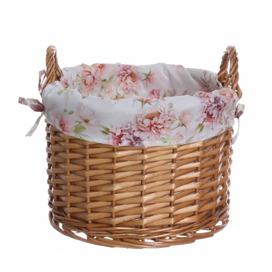Printed fabric storage basket
