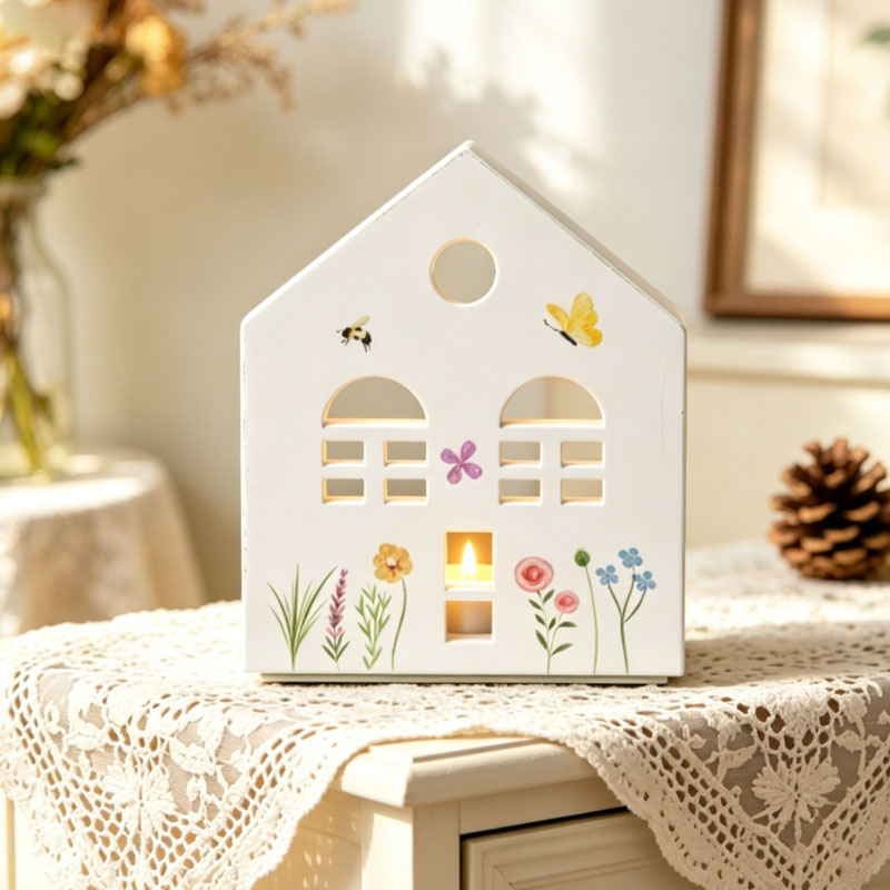 MDF House-Shaped Candle Holder