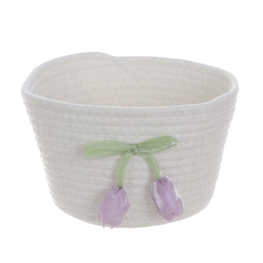 Small flower-patterned storage basket