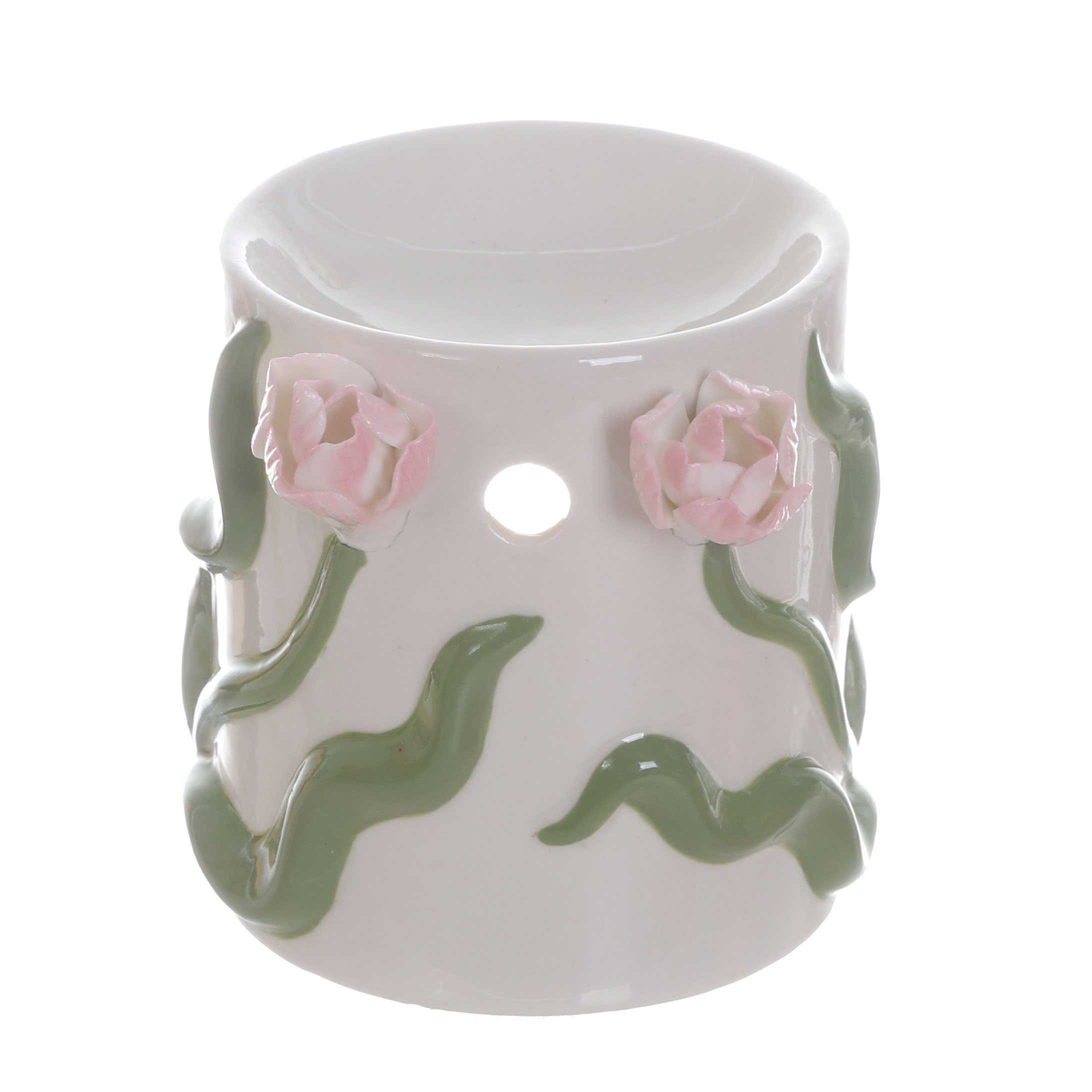 Pink Floral Ceramic Candle Holder