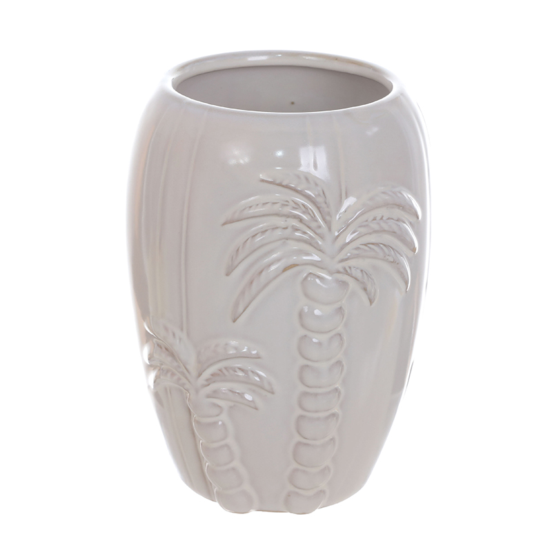 Tropical Plam Ceramic Vase