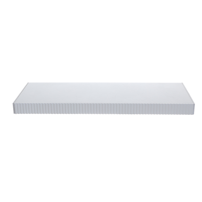 Sleek white floating shelf for study wall decoration
