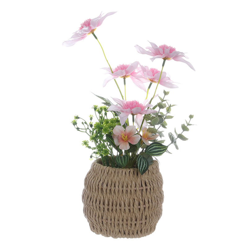 Cosmos Woven Artificial Flower Potted Plant