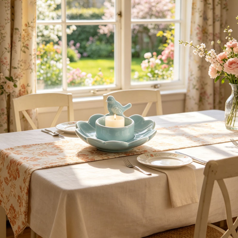 Blue Ceramic Candle Holder
