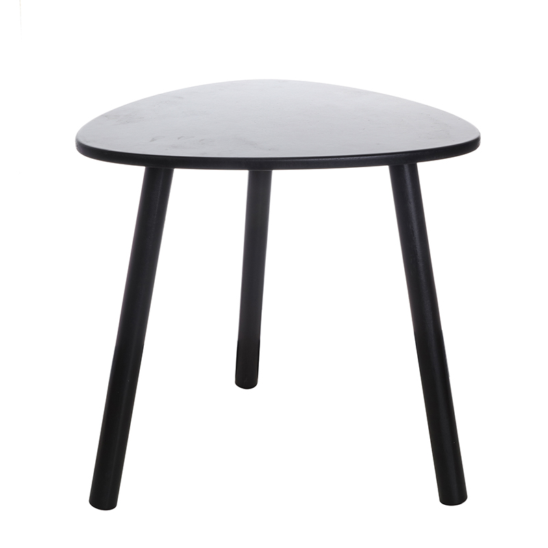 Black three-legged small side table