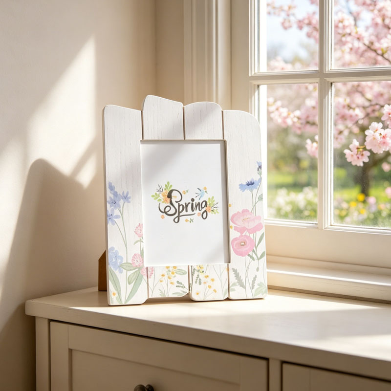 White printed photo frame