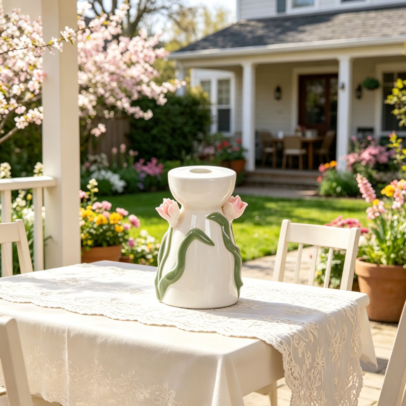 white Ceramic Candle Holder