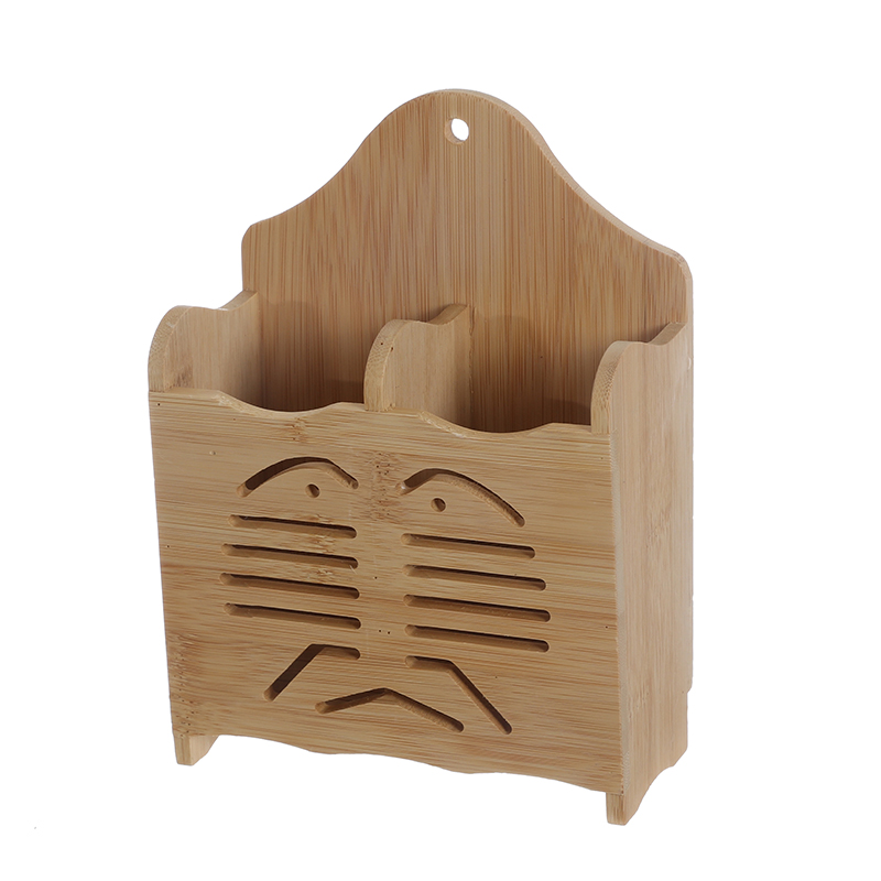 Bamboo Utensil Holder with Decorative Cutout